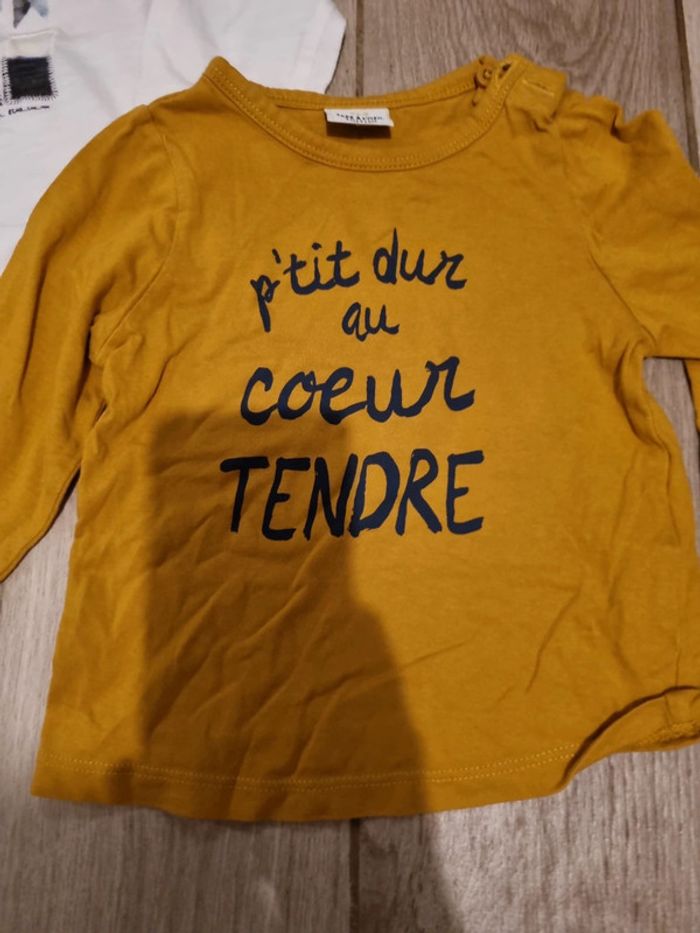 Lot de 2 t-shirts manches longues 9 mois - photo numéro 2