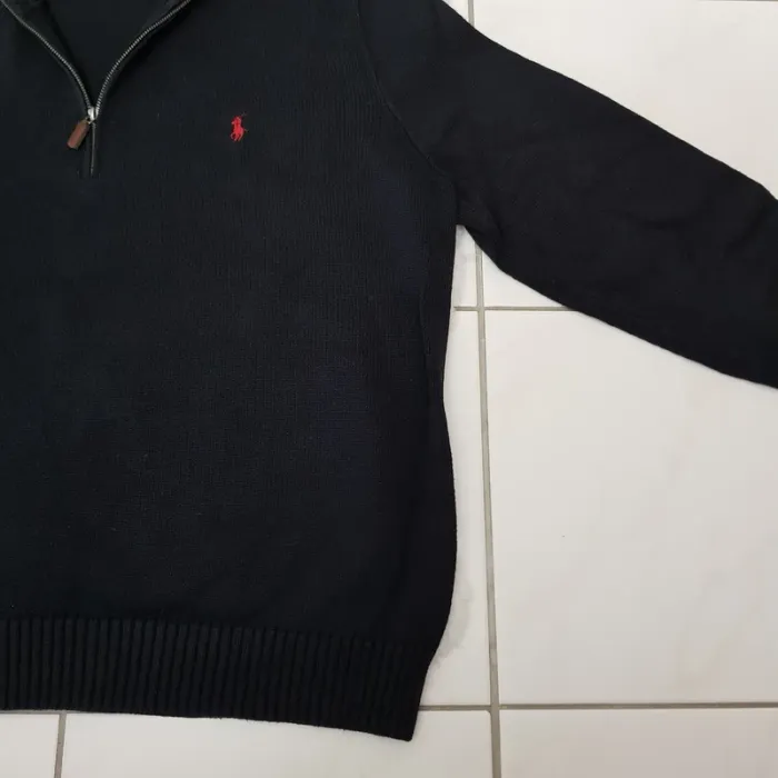 Pull Camionneur half demi zip Ralph Lauren XXL Noir - photo numéro 5