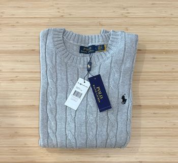 Pull Ralph Lauren torsadé gris taille L