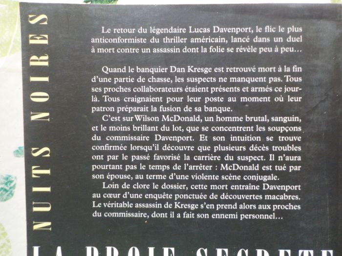 LA PROIE SECRETE de John SANDFORD Ed. Belfond - photo numéro 2