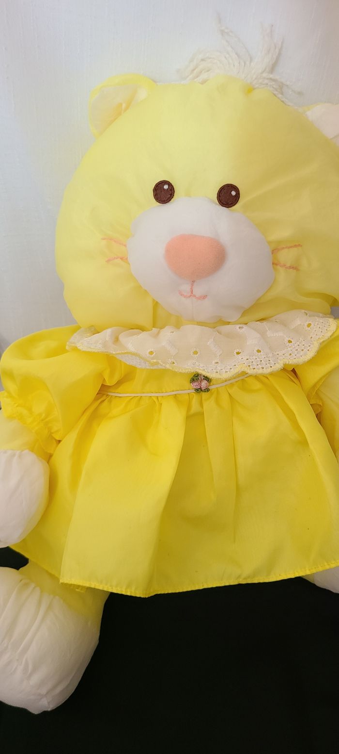 Chat Puffalump Kitty vintage des années 1980 | 1986 Fisher Price Puffalump Chat Jaune - photo numéro 3