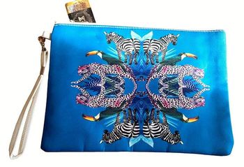 Pochette zèbre bleu