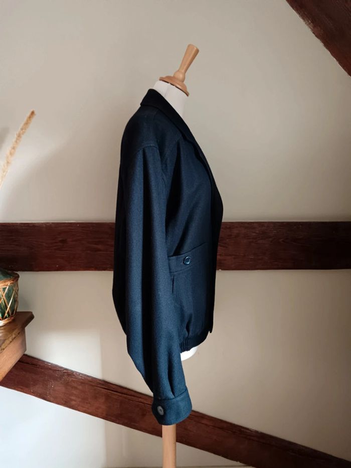 Veste laine bombers marine Made in Italy - photo numéro 7
