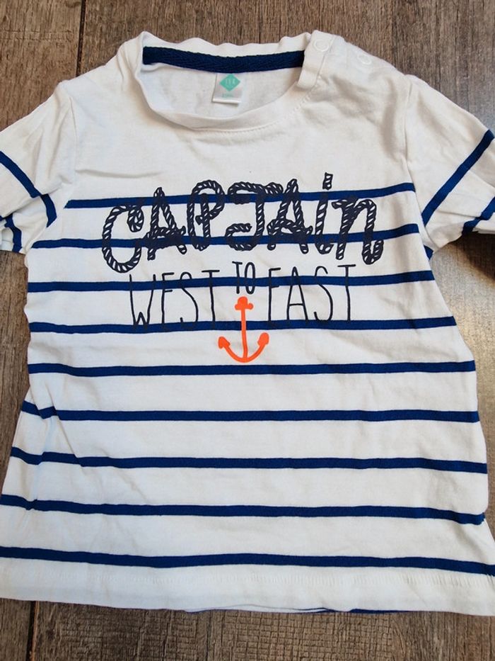Tee-shirt manche longue 18 mois rayure marine