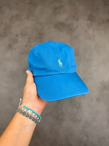 Casquette Ralph Lauren Bleu Logo Brodé Neuve