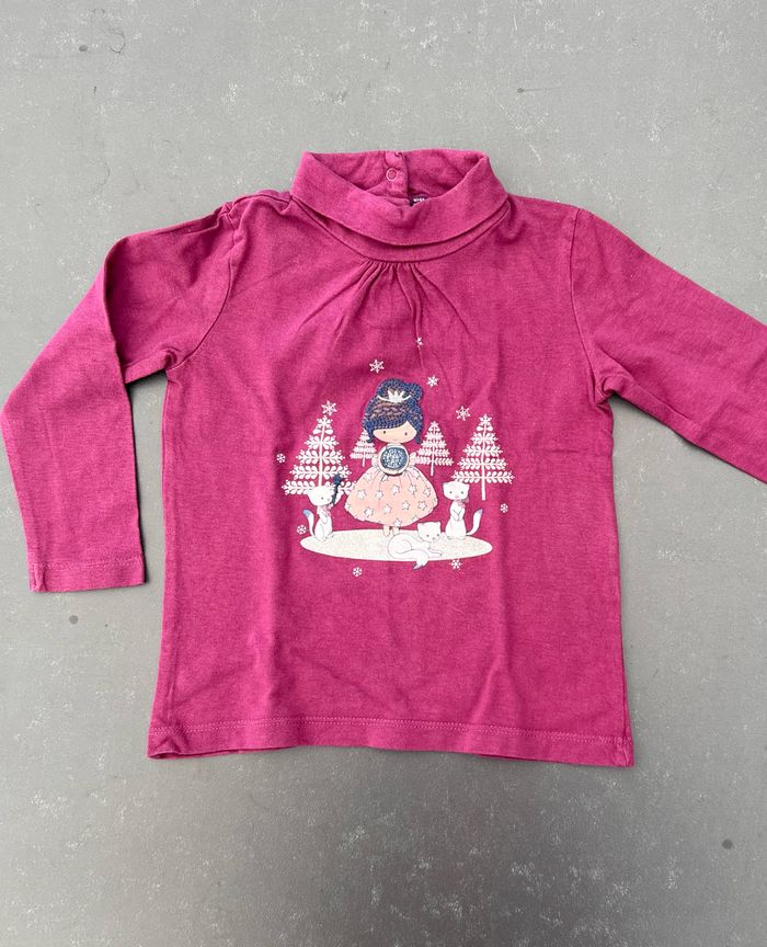 Tee-shirt manches longues col roulé