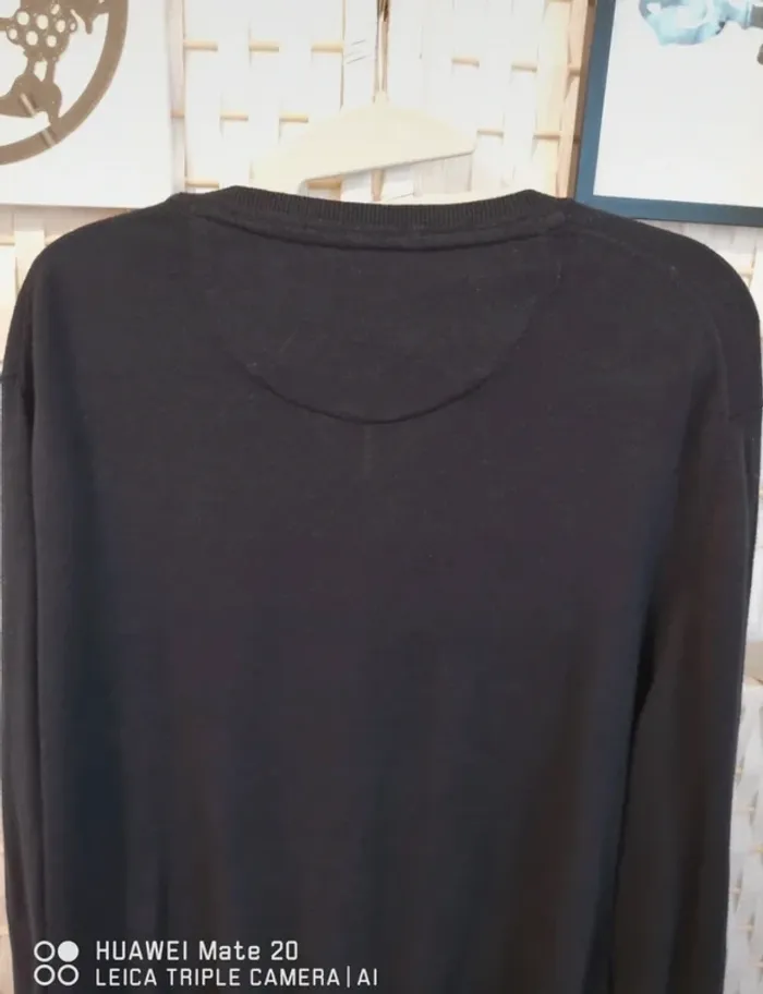 💕Jolie pull col en V noir coton extra fin noir homme TXL celio 💕 - photo numéro 4