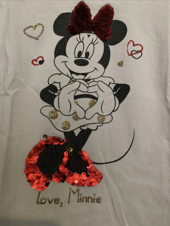 Haut Tshirt manches longues Love Minnie Orchestra Disney T6 ans 116 cm - photo numéro 2