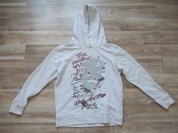 Sweat à capuche Bilook blanc écritures
