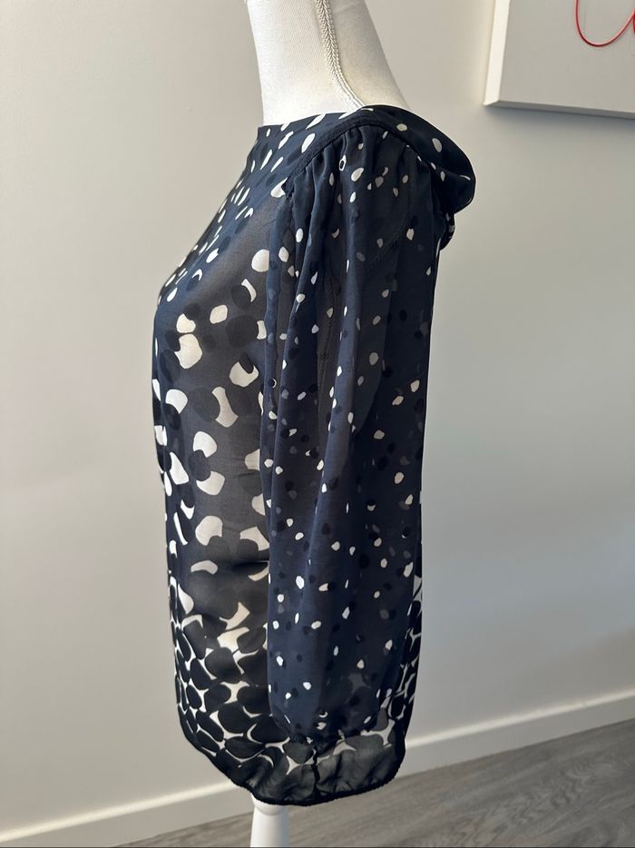 Blouse bariolée grise noire et blanche Y2K T38 M - photo numéro 4