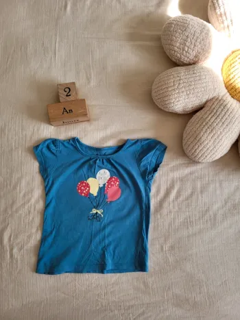 T-shirt manches courtes fille 2 ans 100% coton