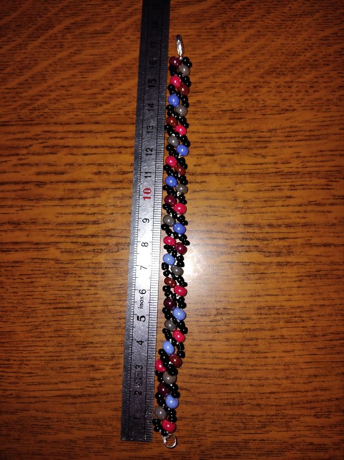 Bracelet en perle de rocaille avec fermoir acier inoxydable 17.3cm - photo numéro 2