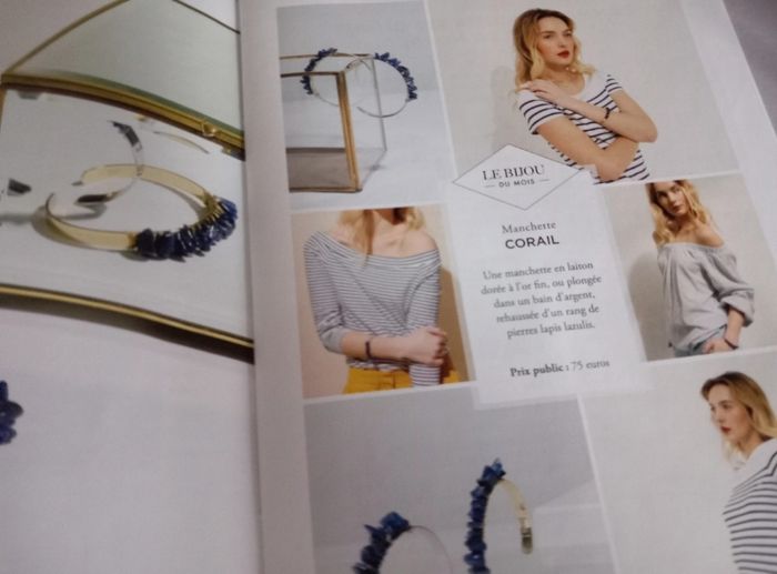 Manchette avec un rang de pierres Lapis Lazullis Emma &Chloé - photo numéro 5