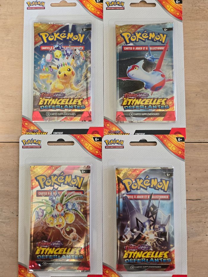 Pokemon Artset 4 boosters Sleeves Etincelles Deferlantes