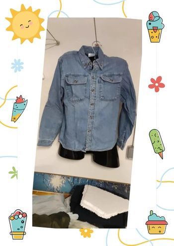 Chemise en jeans 12 ans bleu clair