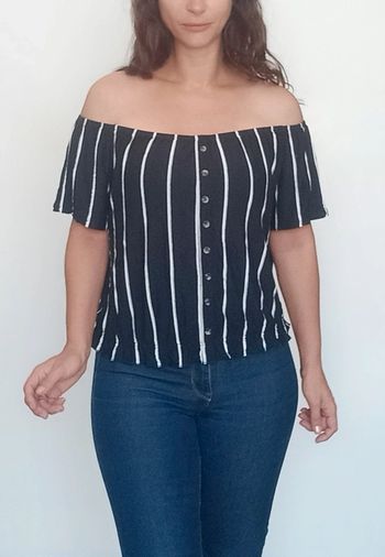 Haut rayé épaules nues taille unique