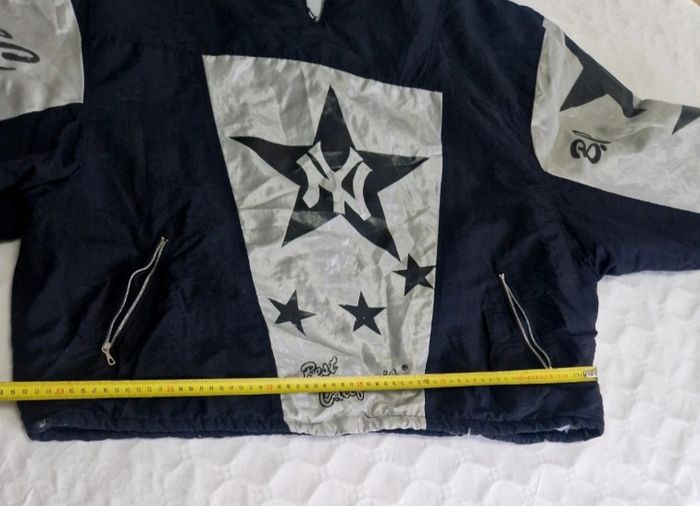 Veste NY New York Yankees Best California Noir et Argenté Vintage 90s M Oversize - photo numéro 6