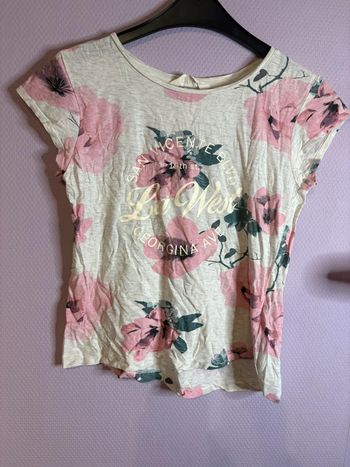 T-shirt avec impression - gris clair chiné/fleuri