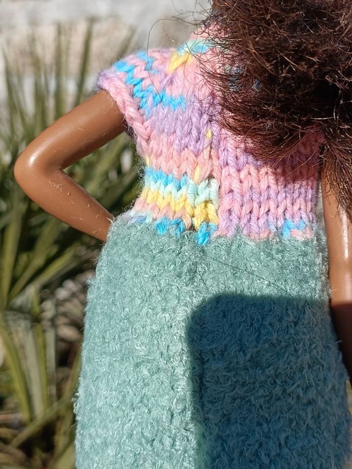 Robe multicolore pour poupée barbie - photo numéro 5