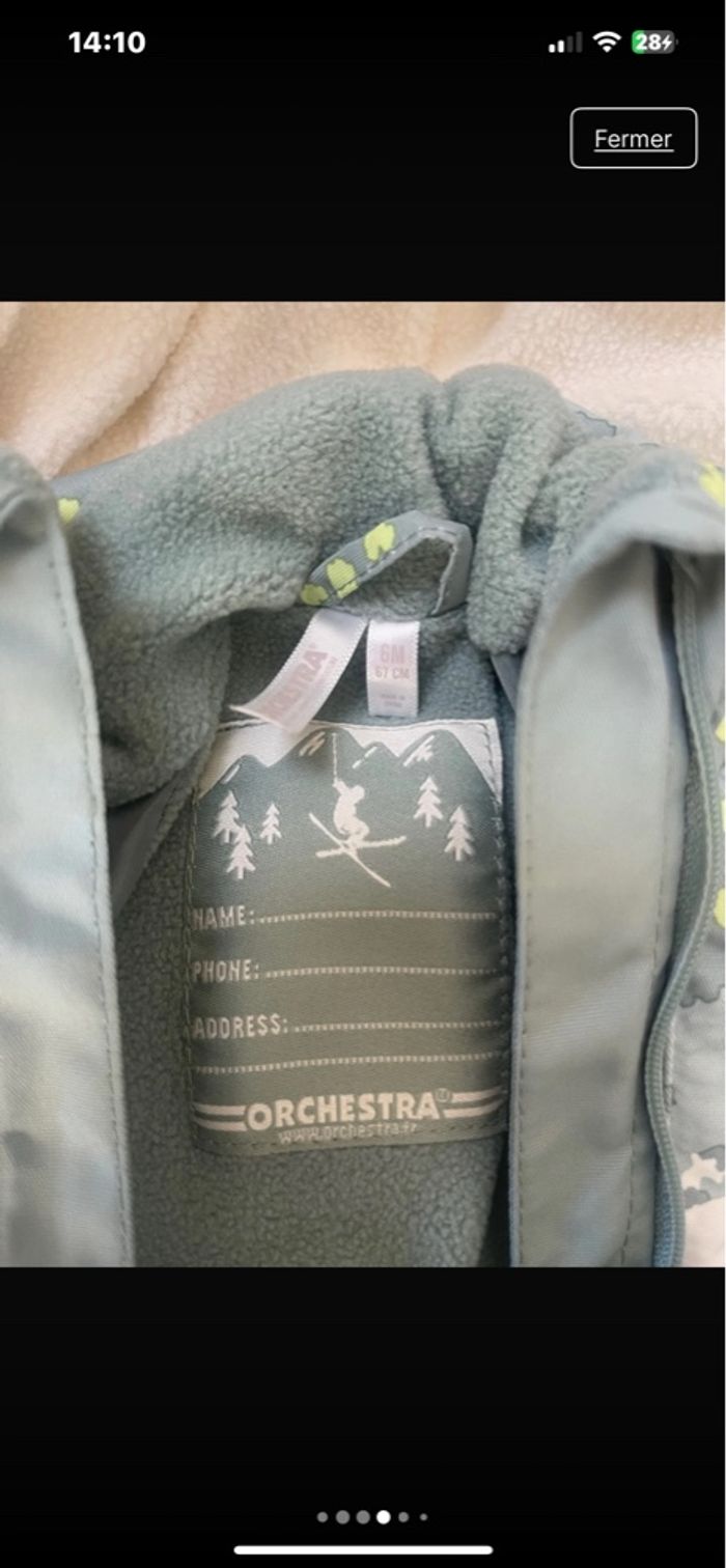 Combi pilotes orchestra bebe 6 mois hiver neuf jamais porté - photo numéro 2