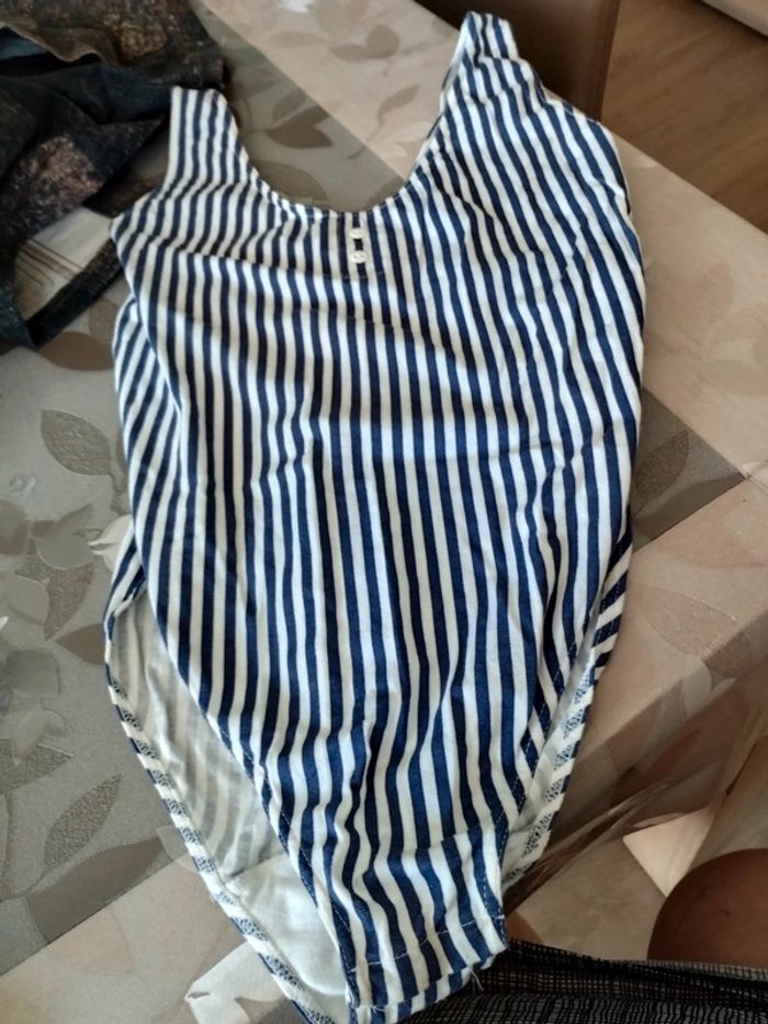 Body coton taille 42 marine et blanc