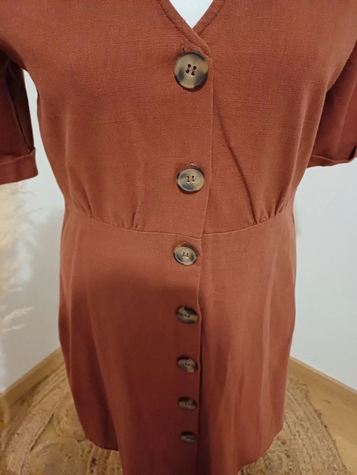 Robe boutonnée couleur rouille Gina Tricot taille S 36 - photo numéro 3