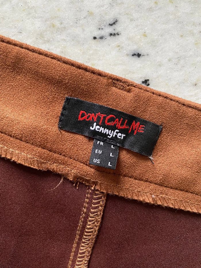 Jupe courte boutonnée suédine camel Jennyfer L - photo numéro 5