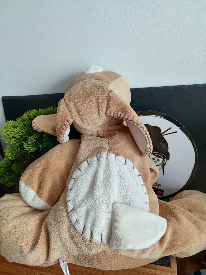 peluche chien marron beige blanc ancien rond maxita couture  Doudou PE0227 - photo numéro 2