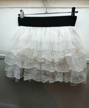 Jupe enfant à froufrou en tulle blanc