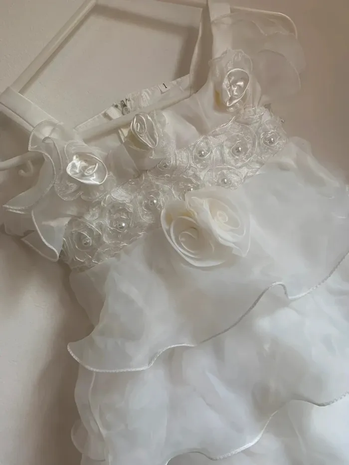 Robe de cérémonie blanche bébé – 12 mois – Boutique indépendante - photo numéro 3