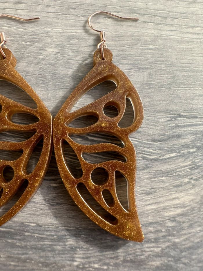 Boucles d'oreilles ailes de papillon - photo numéro 3