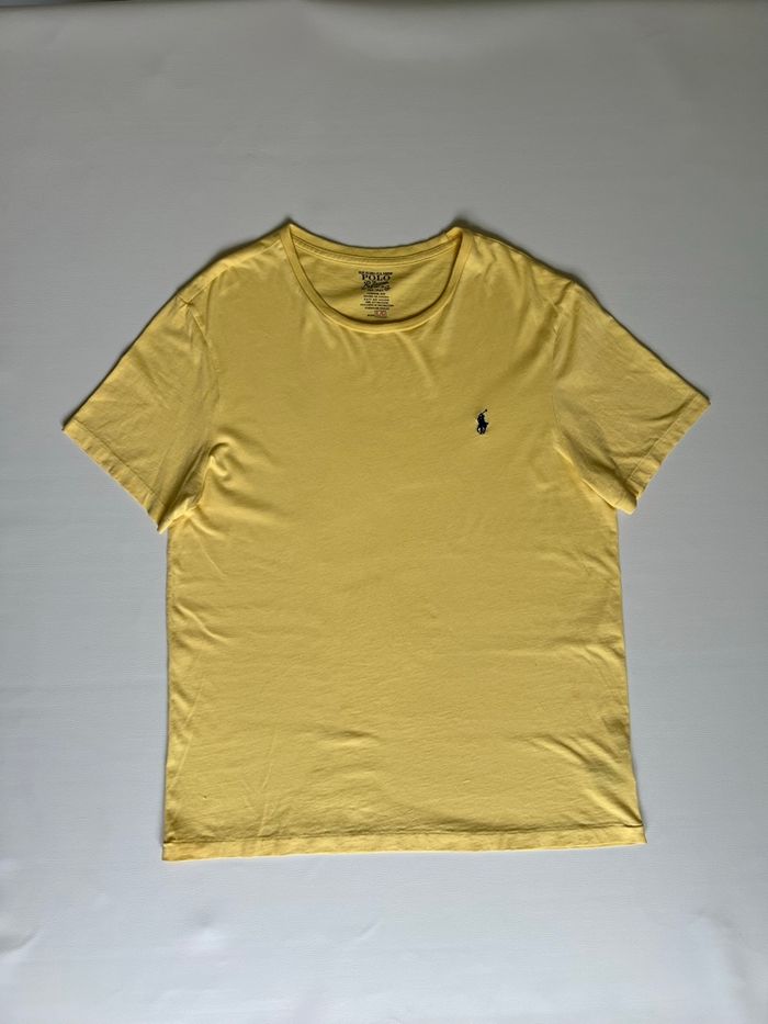 T-shirt Ralph Lauren col rond jaune homme taille L - photo numéro 2