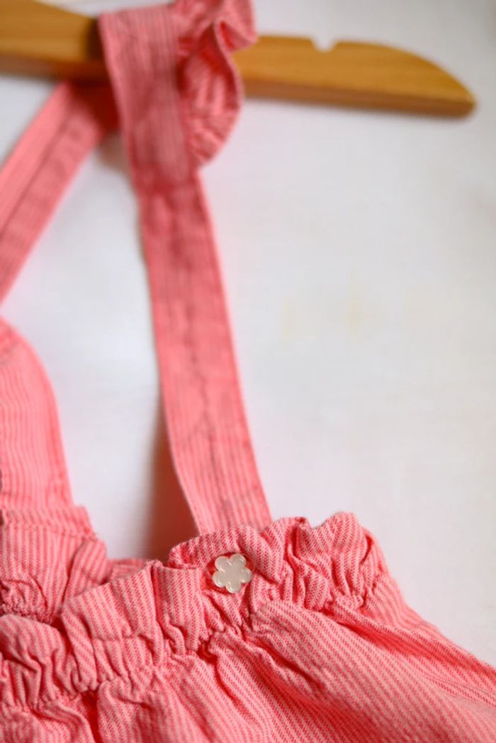 Jupe à bretelles fines rayures rose et blanc, Sergent Major, 6 mois - photo numéro 4