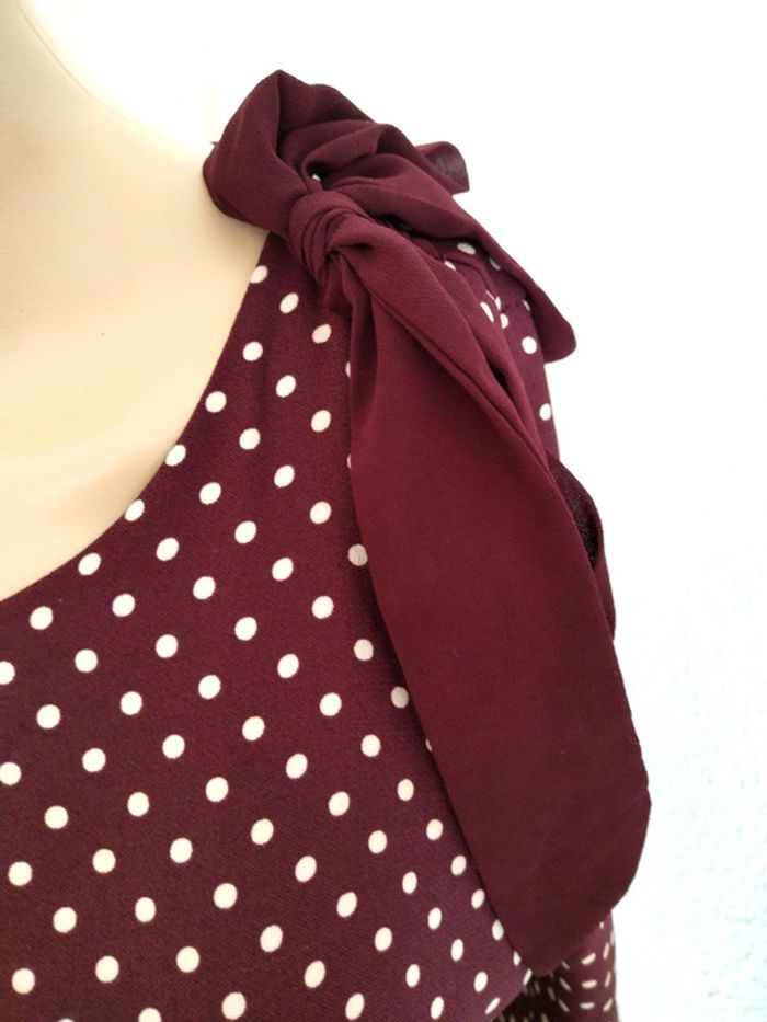Robe à pois bordeaux Miss Miss taille xs - photo numéro 5