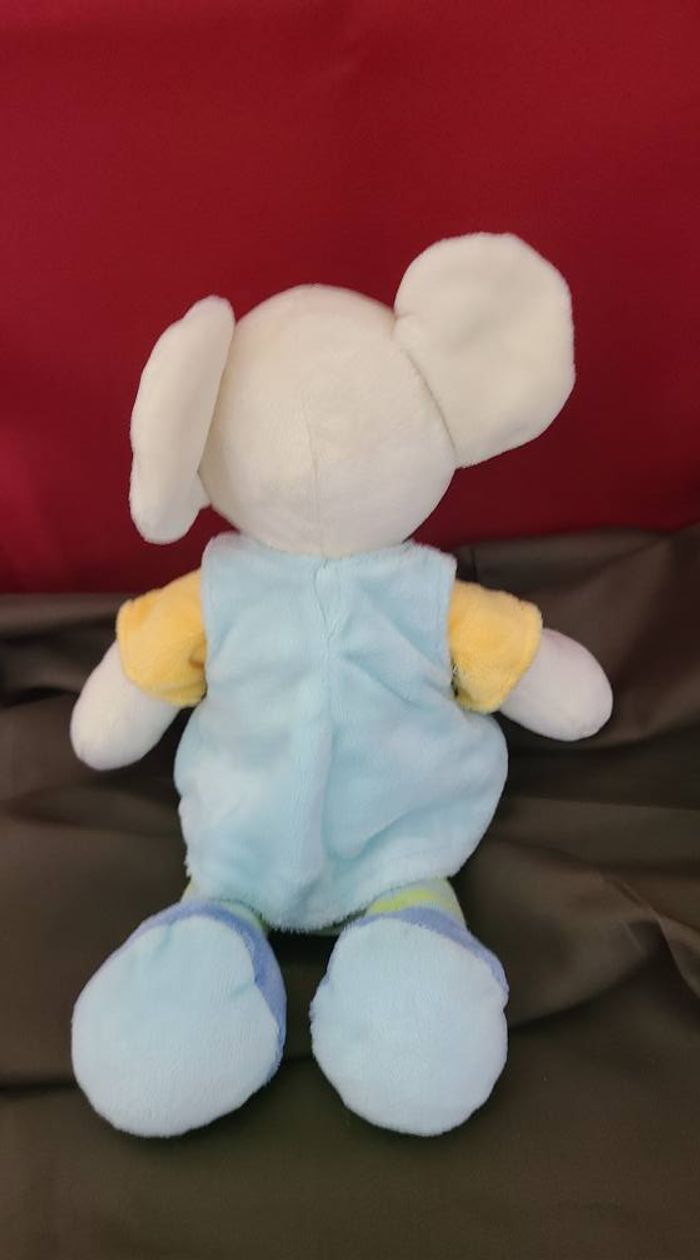Souris MOTS D'ENFANTS doudou robe bleu - photo numéro 2