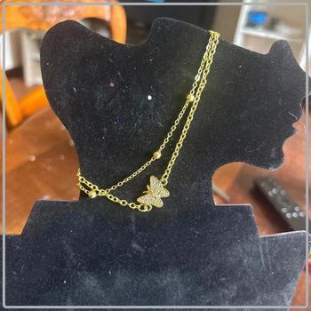 Bracelet cheville papillon doree