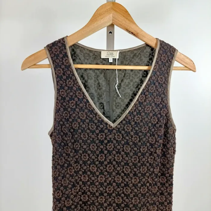 Robe sans manches Pablo Gérard Darel brodée fleurs en laine mélangée T38A1306 - photo numéro 2