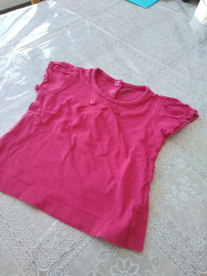 Tee-shirt rose framboise 23 mois - photo numéro 2