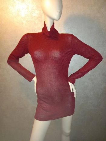 robe pull col roulé bordeaux taille 36/38