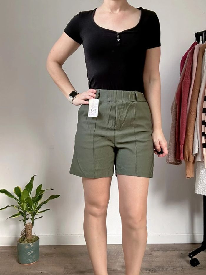 E&F Short d'été kaki – Taille 36 – Neuf avec étiquettes - photo numéro 3