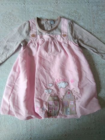 Robe rose manches longues 9 mois