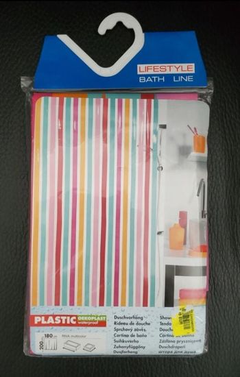 1 rideau de douche 100% peva, dimensions : 180 X 200 cm