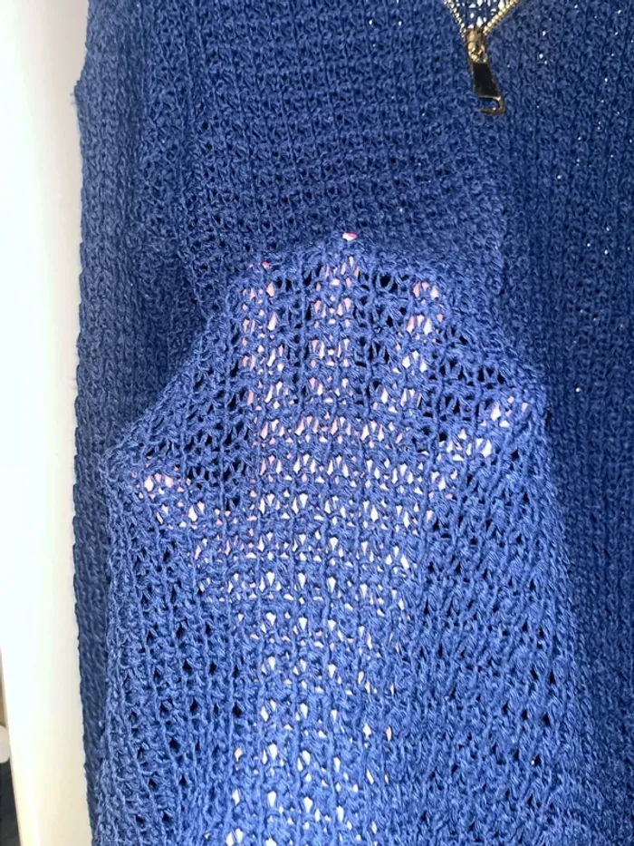 Pull maille bleu marine - photo numéro 3