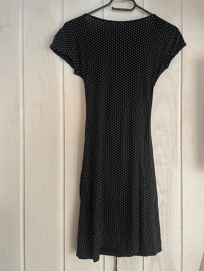 Robe cache-cœur noire à pois blanc - Naf Naf - S - photo numéro 2