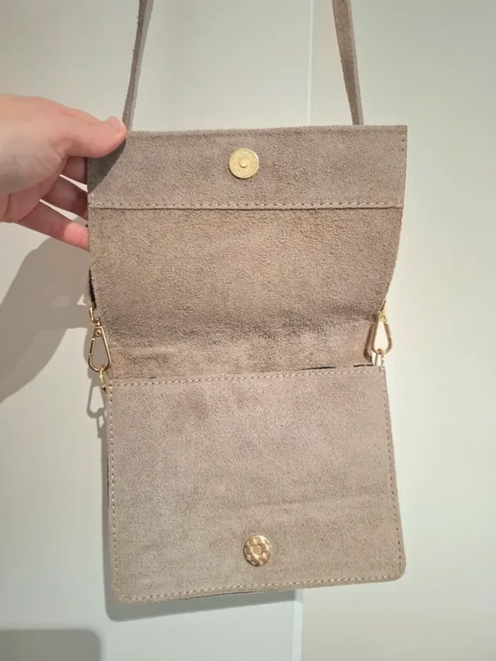 Sac en cuir taupe - très bon état - photo numéro 4