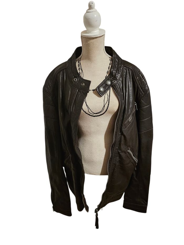 Veste en cuir Mango - photo numéro 4