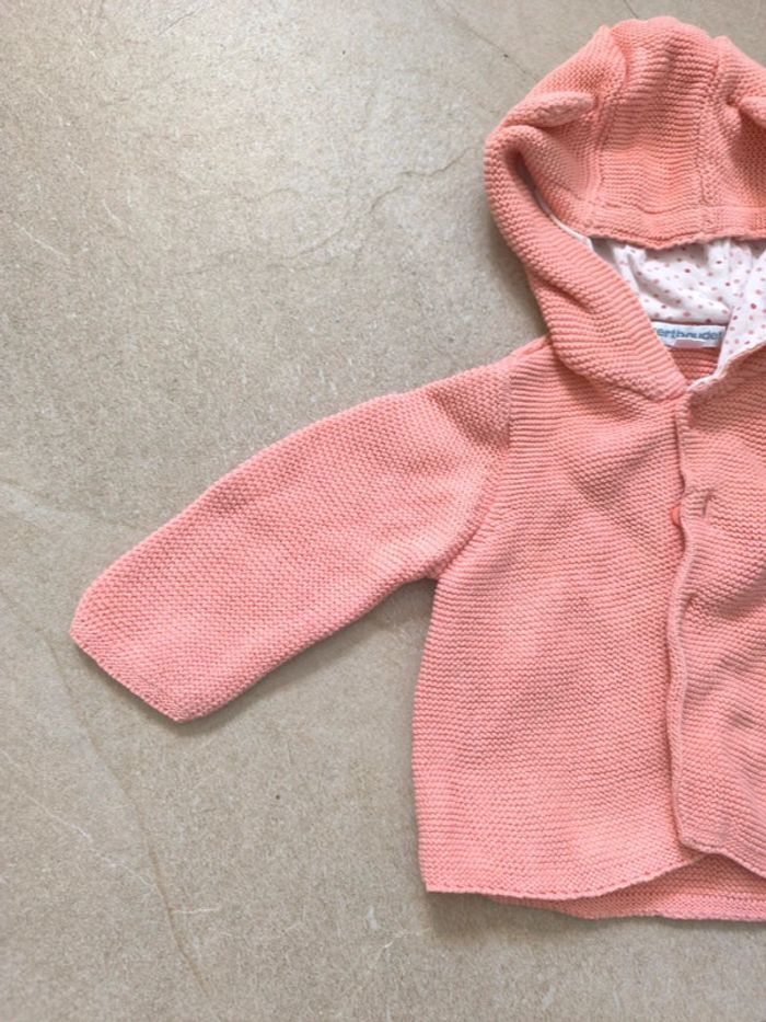 Veste capuche rose Verbaudet 6 mois coton - photo numéro 3
