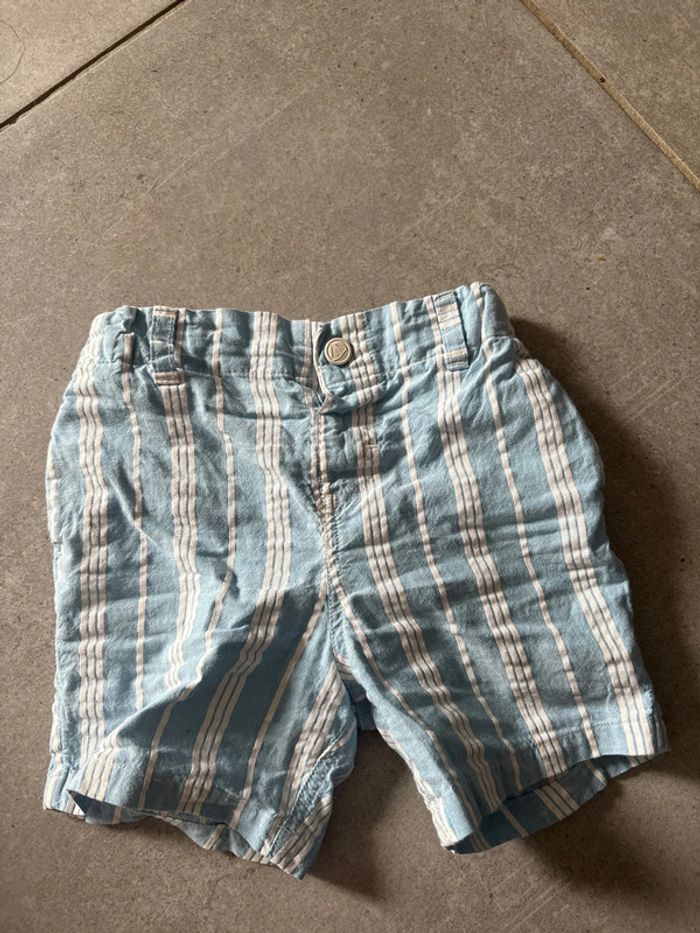 Short bleu et blanc rayé