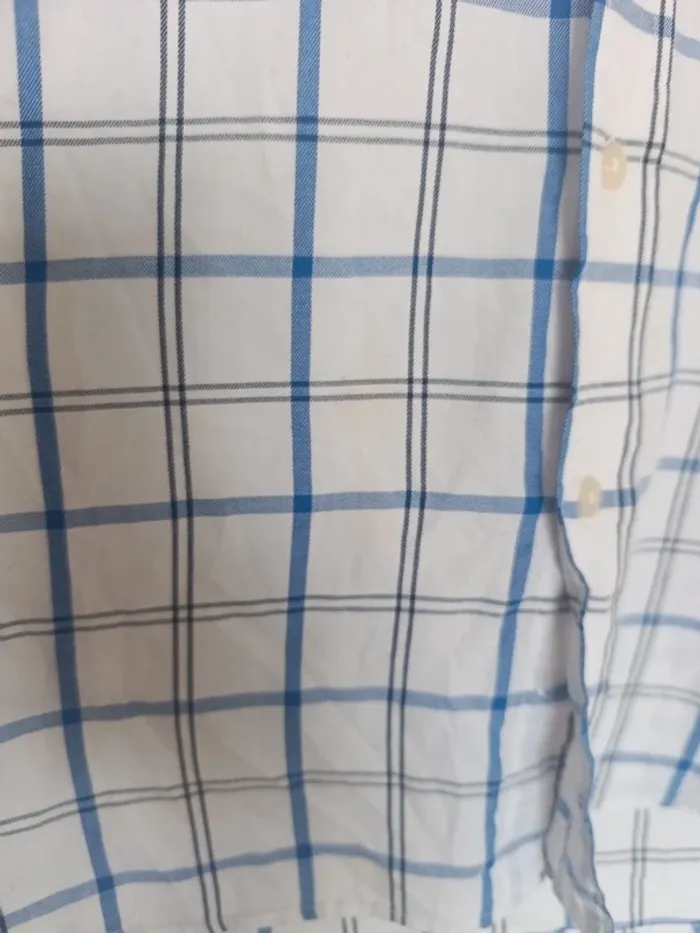 Chemise manche longue chaps a carreaux blanc bleu - photo numéro 6