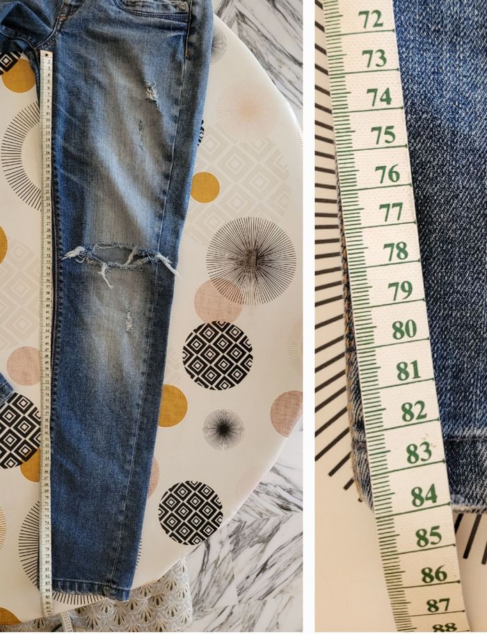 Pimkie Denim Life Jean TFr38 - Coupe Droite&Mid Rise - Style destroyed -Bleu used TBE - photo numéro 4